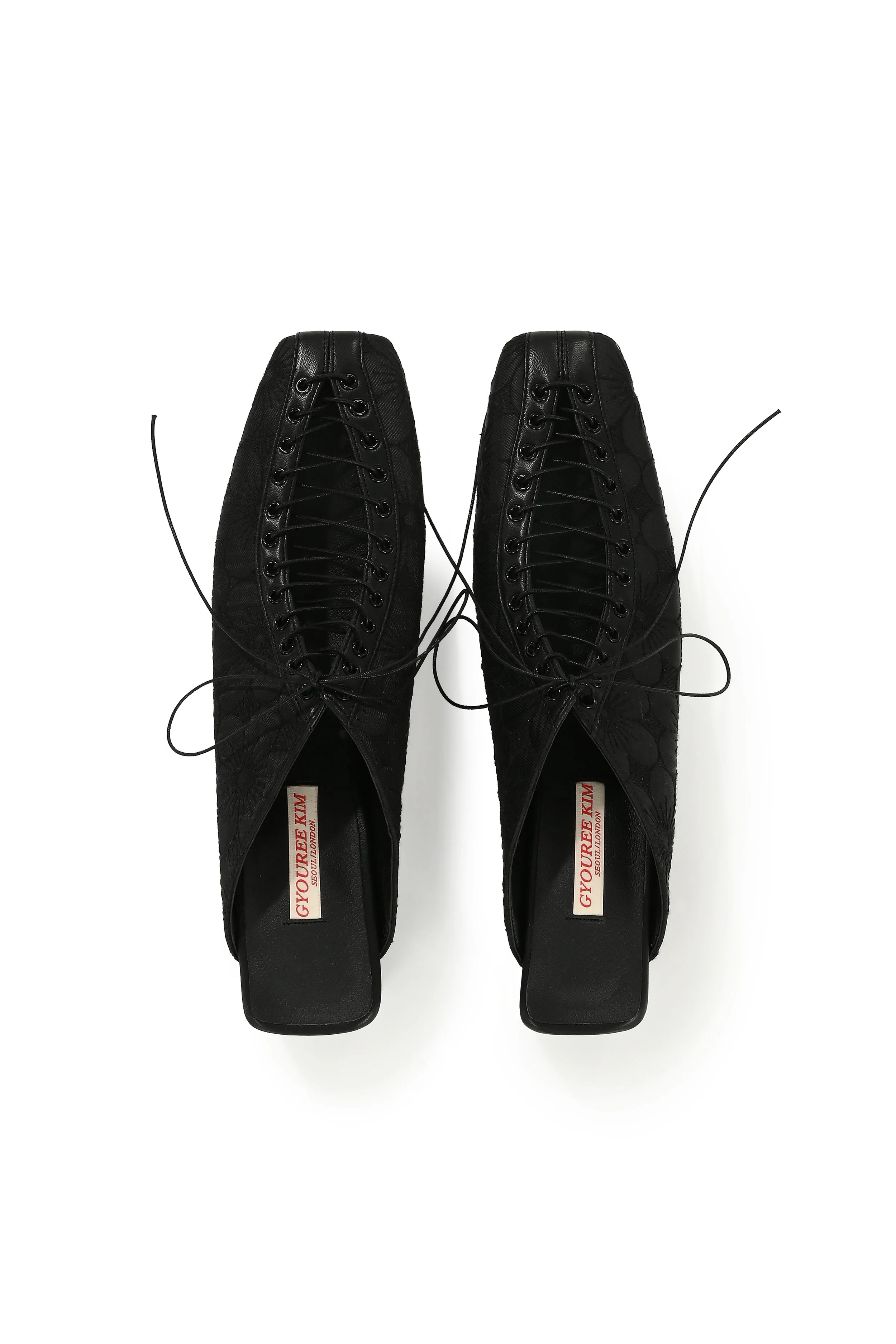Lace Mule Black — GYOUREE KIM